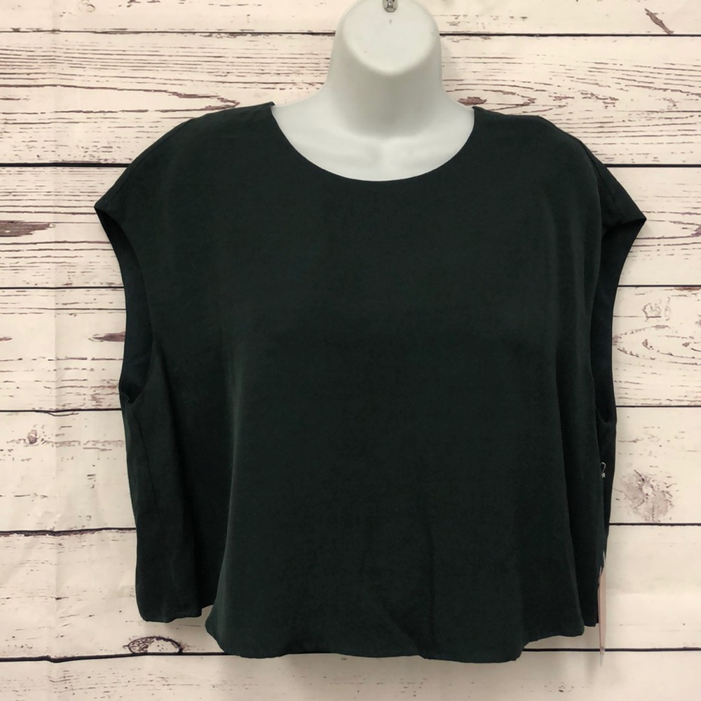 Forever 21 hunter green cropped crop blouse top